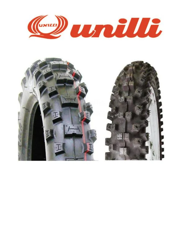 Coppia treno gomma cross UNILLI 60/100-14 e 80/100-12