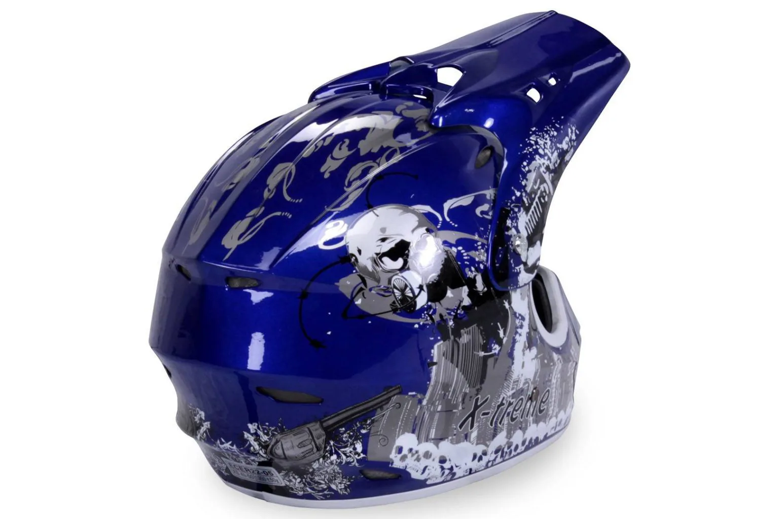 Casco cross extreme bambino, colore blu, foto 3
