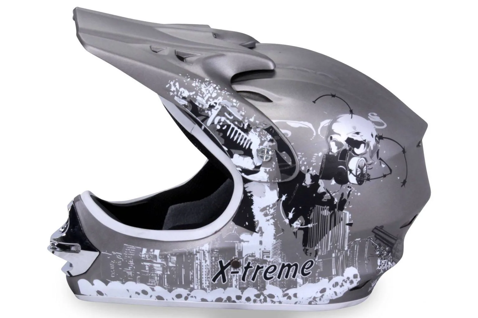 Casco cross extreme bambino, colore grigio, foto 2
