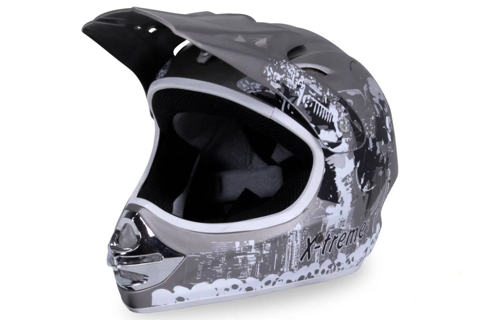 Casco cross extreme bambino, colore grigio