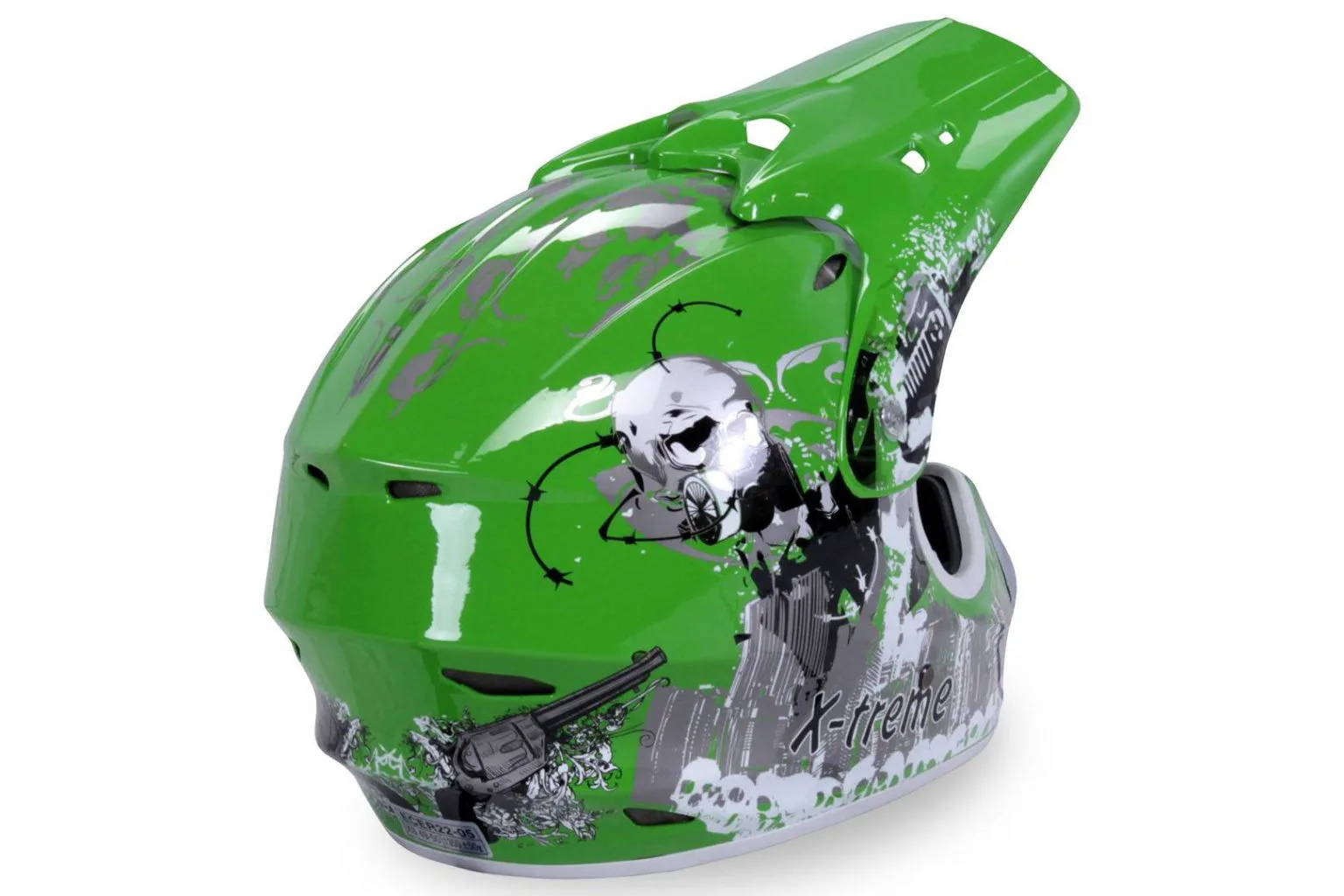 Casco cross extreme bambino, colore verde, foto 3