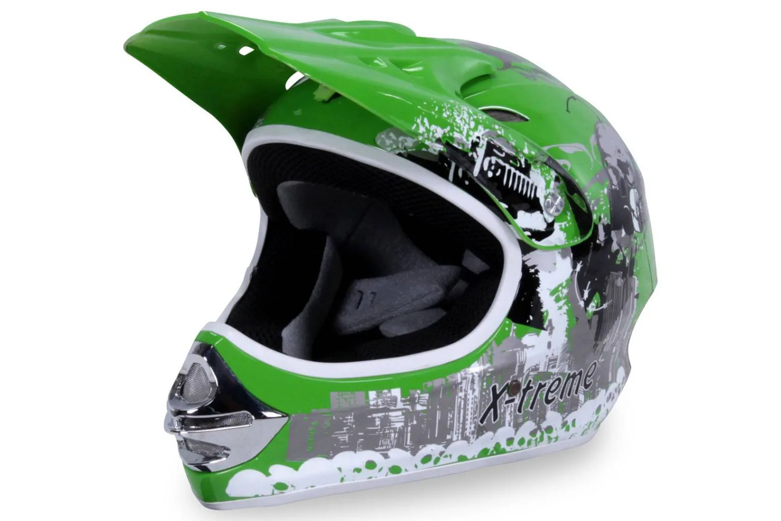 Casco cross extreme bambino, colore verde
