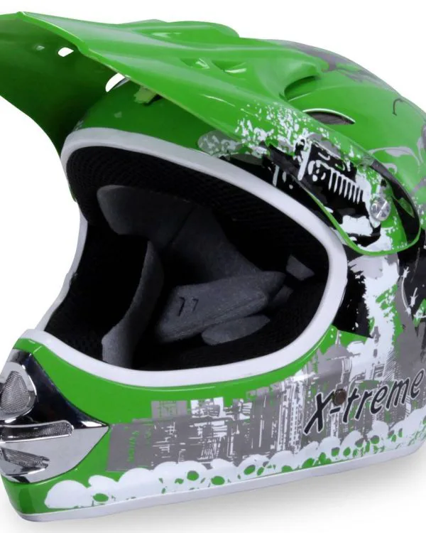 Casco cross extreme bambino, colore verde