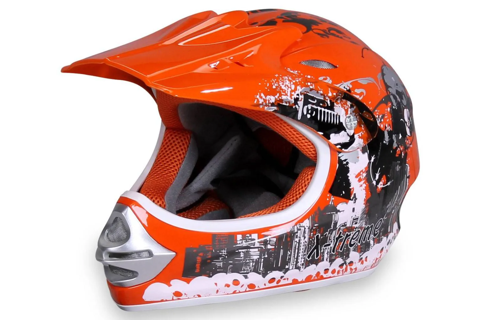 Casco cross extreme bambino, colore arancione