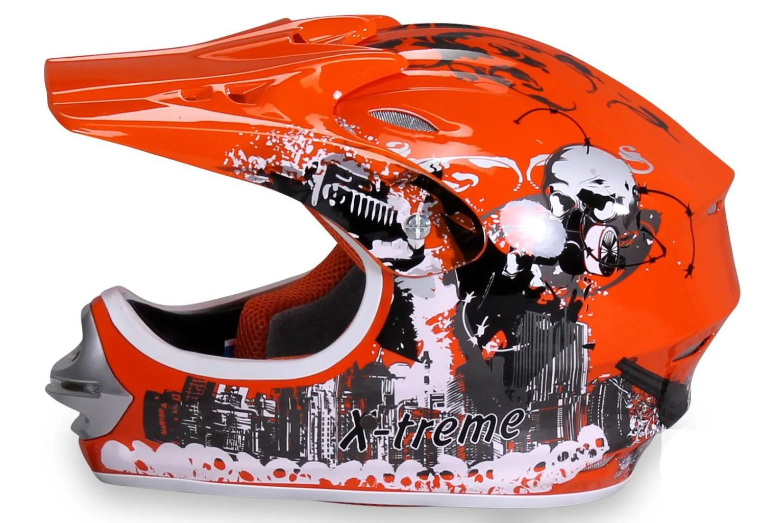 Casco cross extreme bambino, colore arancione, foto 2