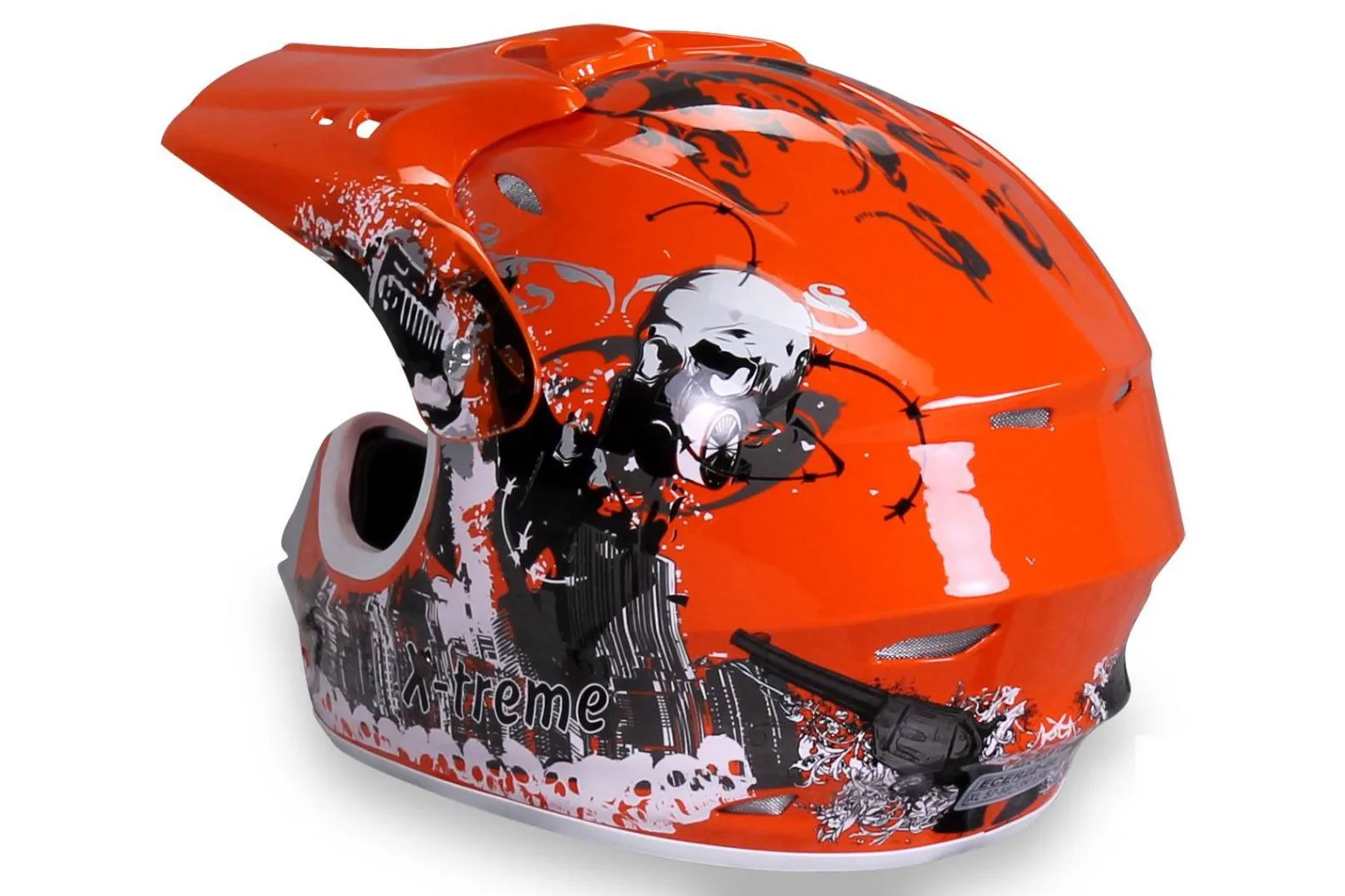 Casco cross extreme bambino, colore arancione, foto 3