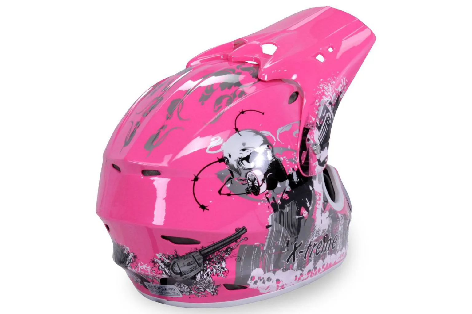 Casco cross extreme bambino, colore rosa, foto 2