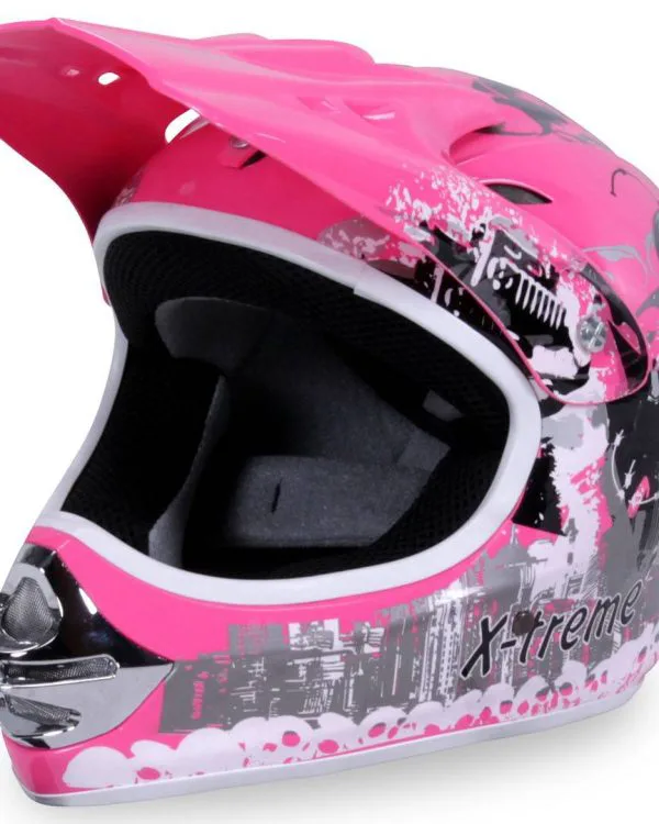 Casco cross extreme bambino, colore rosa