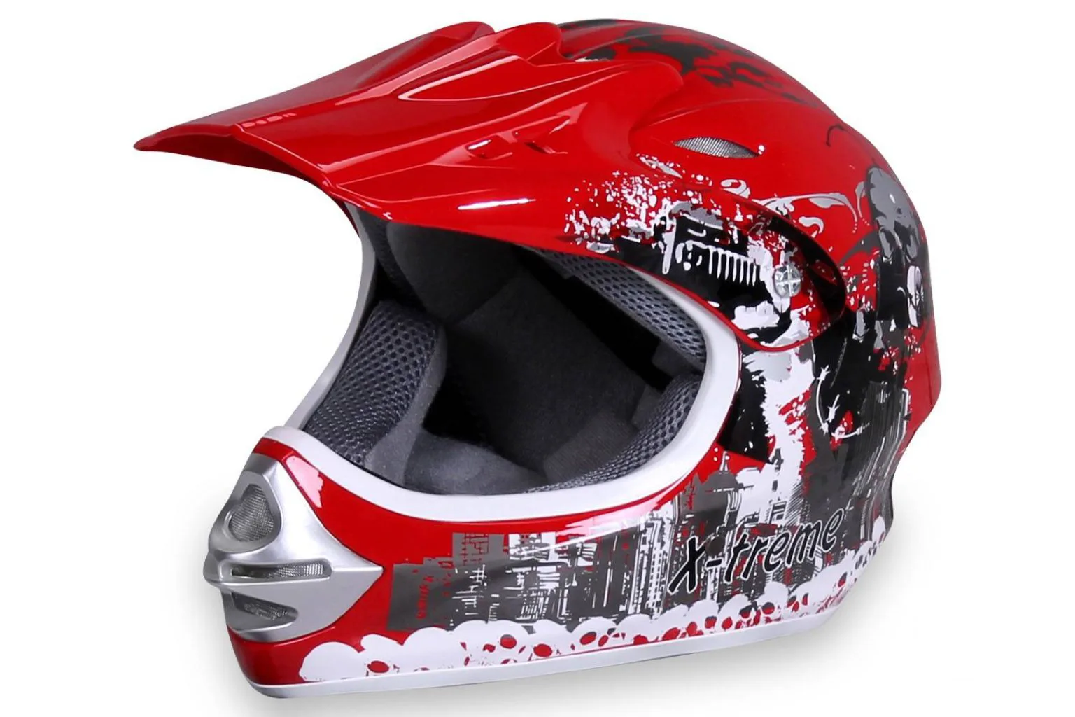 Casco cross extreme bambino, colore rosso