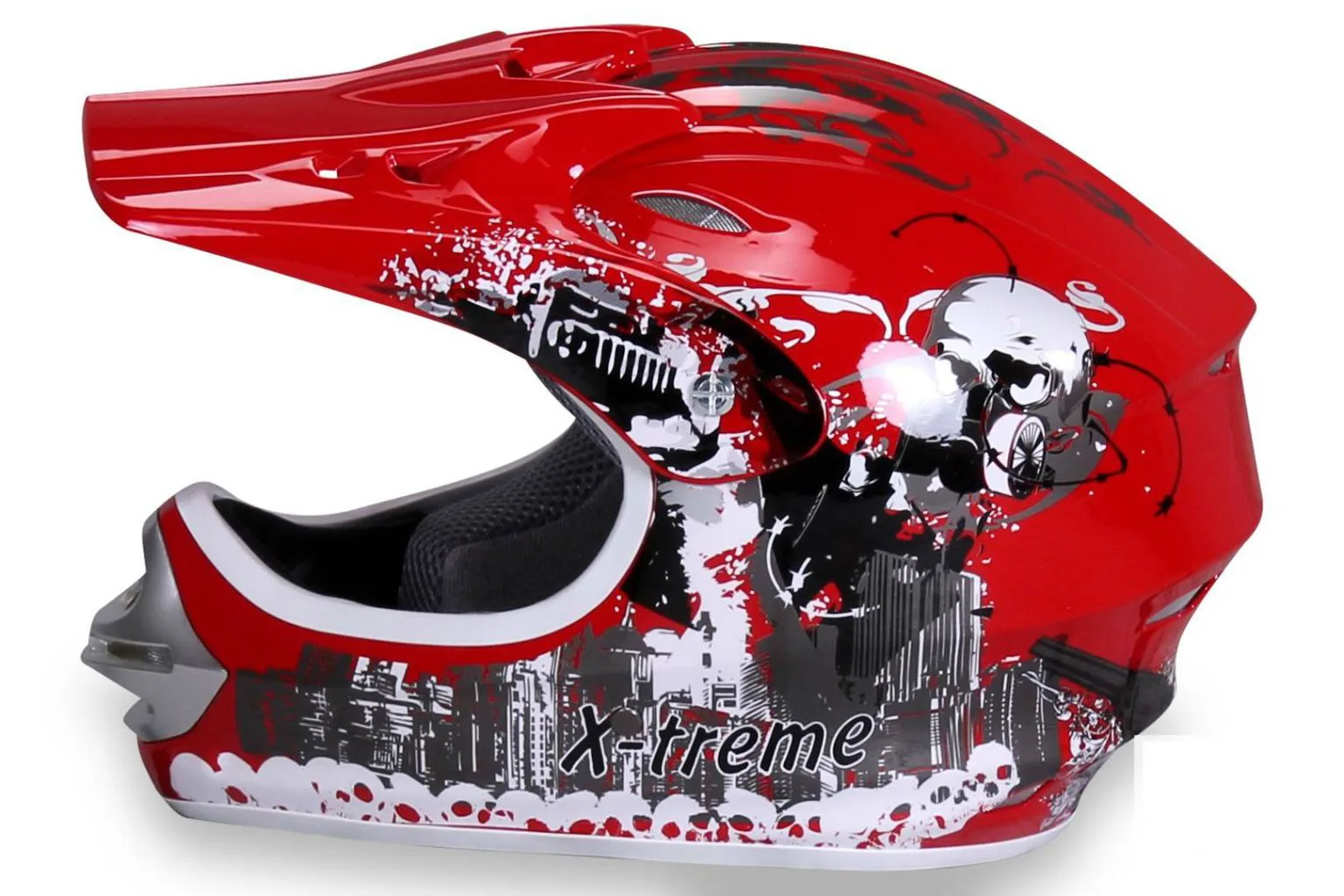 Casco cross extreme bambino, colore rosso, foto 2