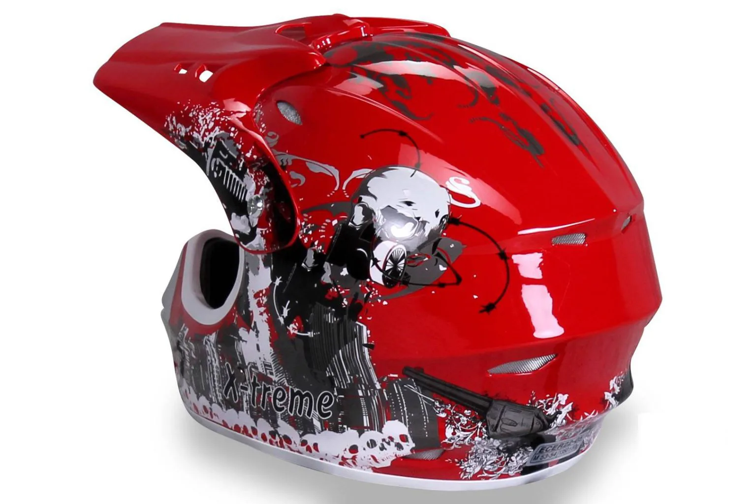 Casco cross extreme bambino, colore rosso, foto 3