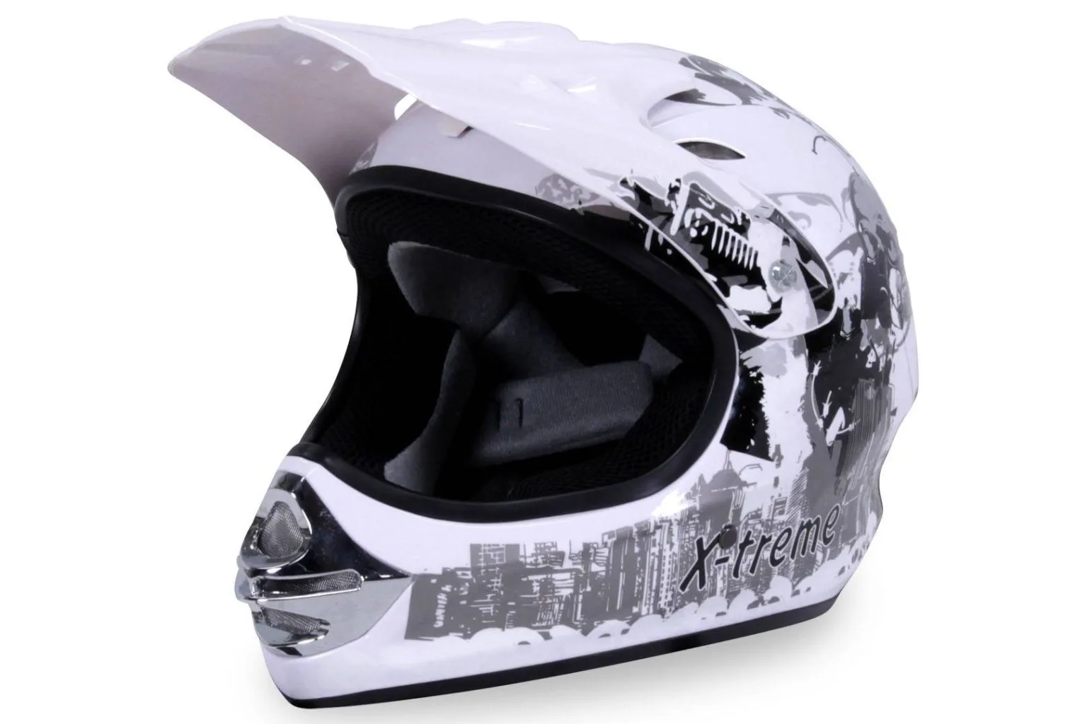 Casco cross extreme bambino, colore bianco