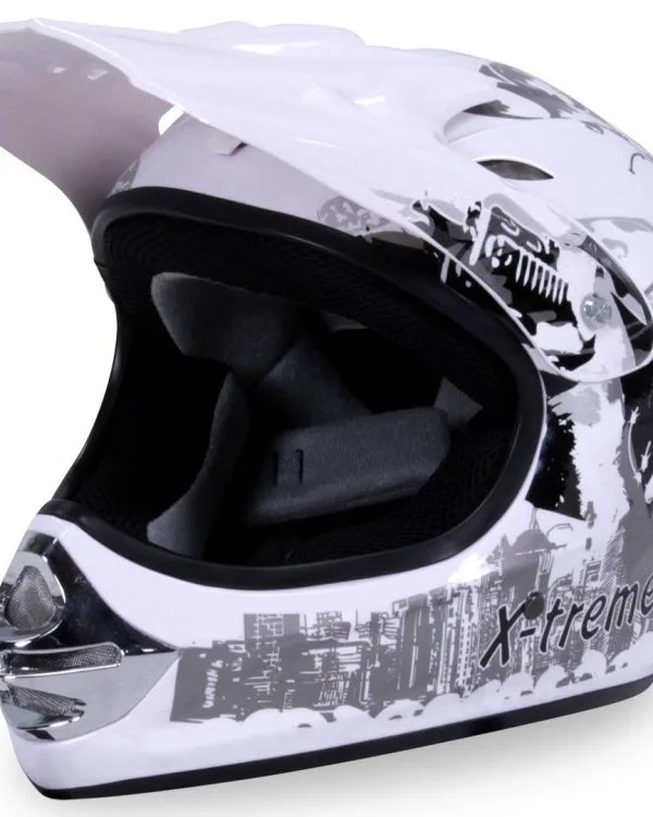 Casco cross extreme bambino, colore bianco