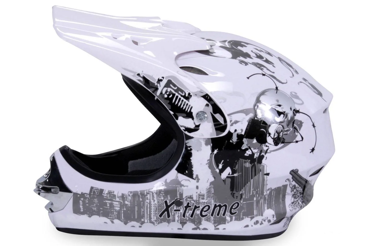 Casco cross extreme bambino, colore bianco, foto 2