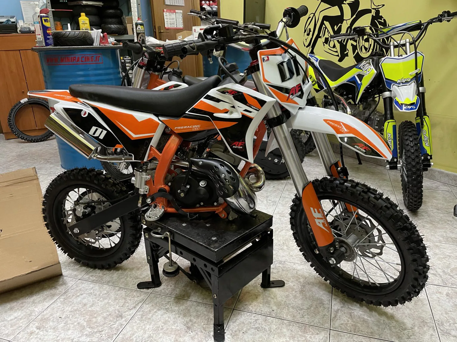 Mini cross 50cc 2T ruota 14″ 12″ avviamento a pedale, carburatore 18, foto 10