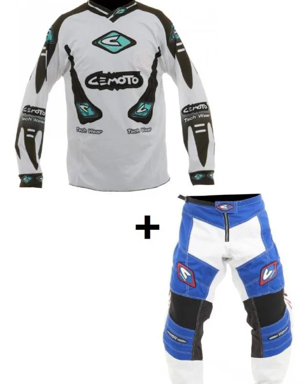 Completo di maglia + pantalone cemoto race 07 x cross enduro quad