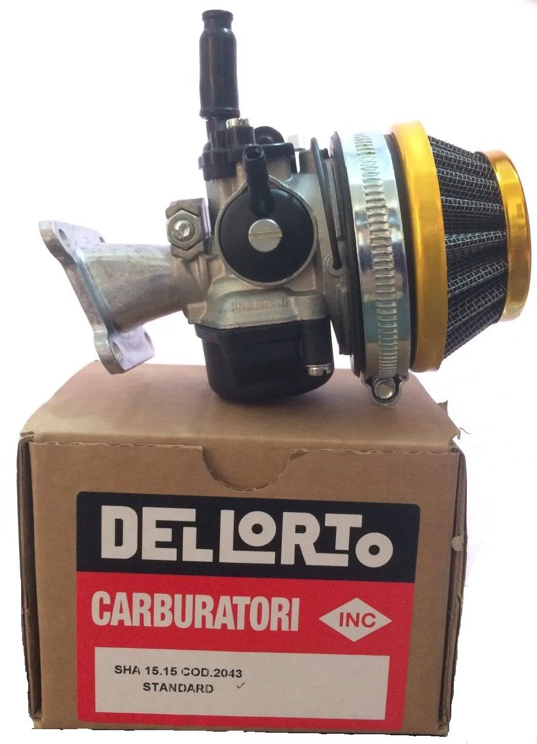 Carburatore Dellorto sha 15/15 completo di collettore e filtro, foto 2