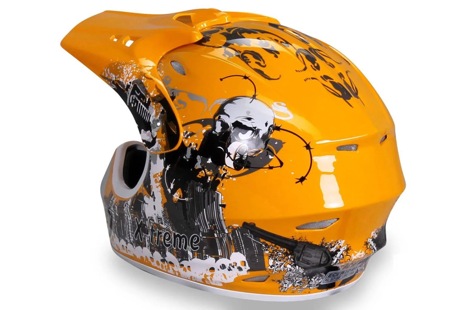 Casco cross extreme bambino, colore giallo, foto 3
