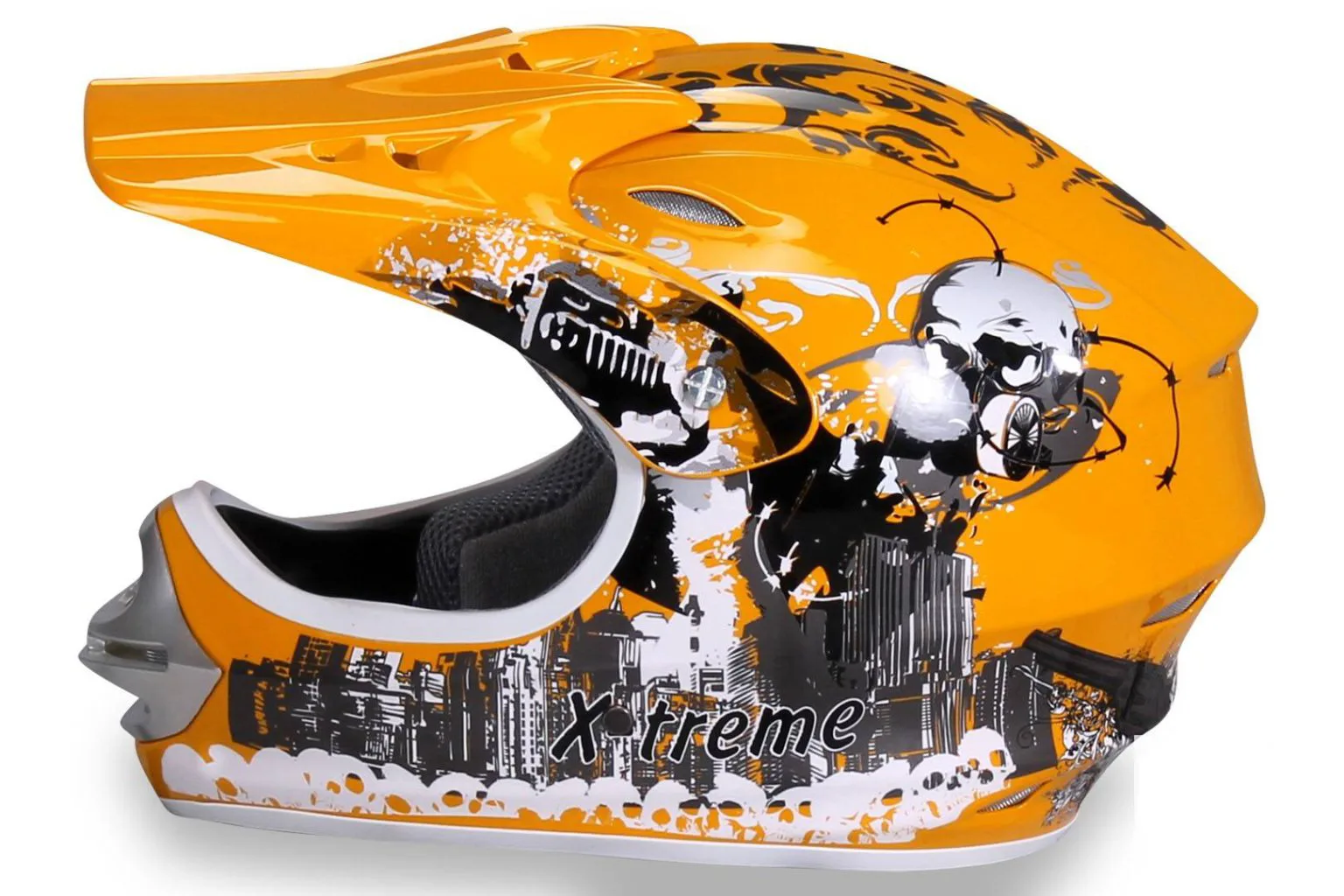 Casco cross extreme bambino, colore giallo, foto 2