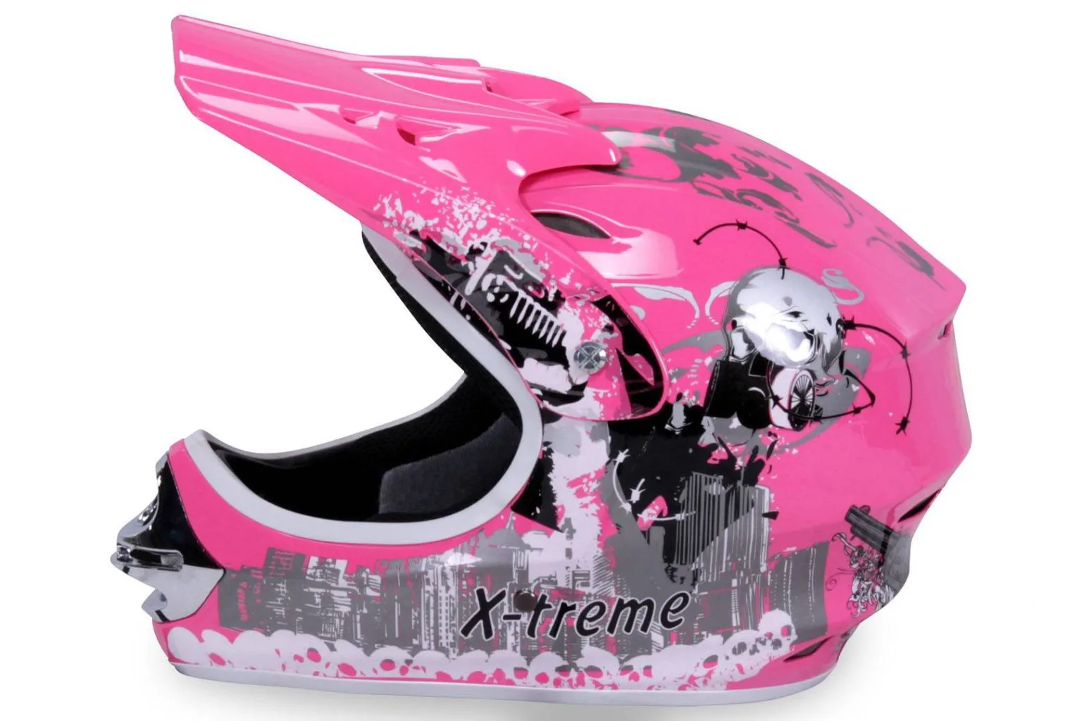 Casco cross extreme bambino, colore rosa, foto 3