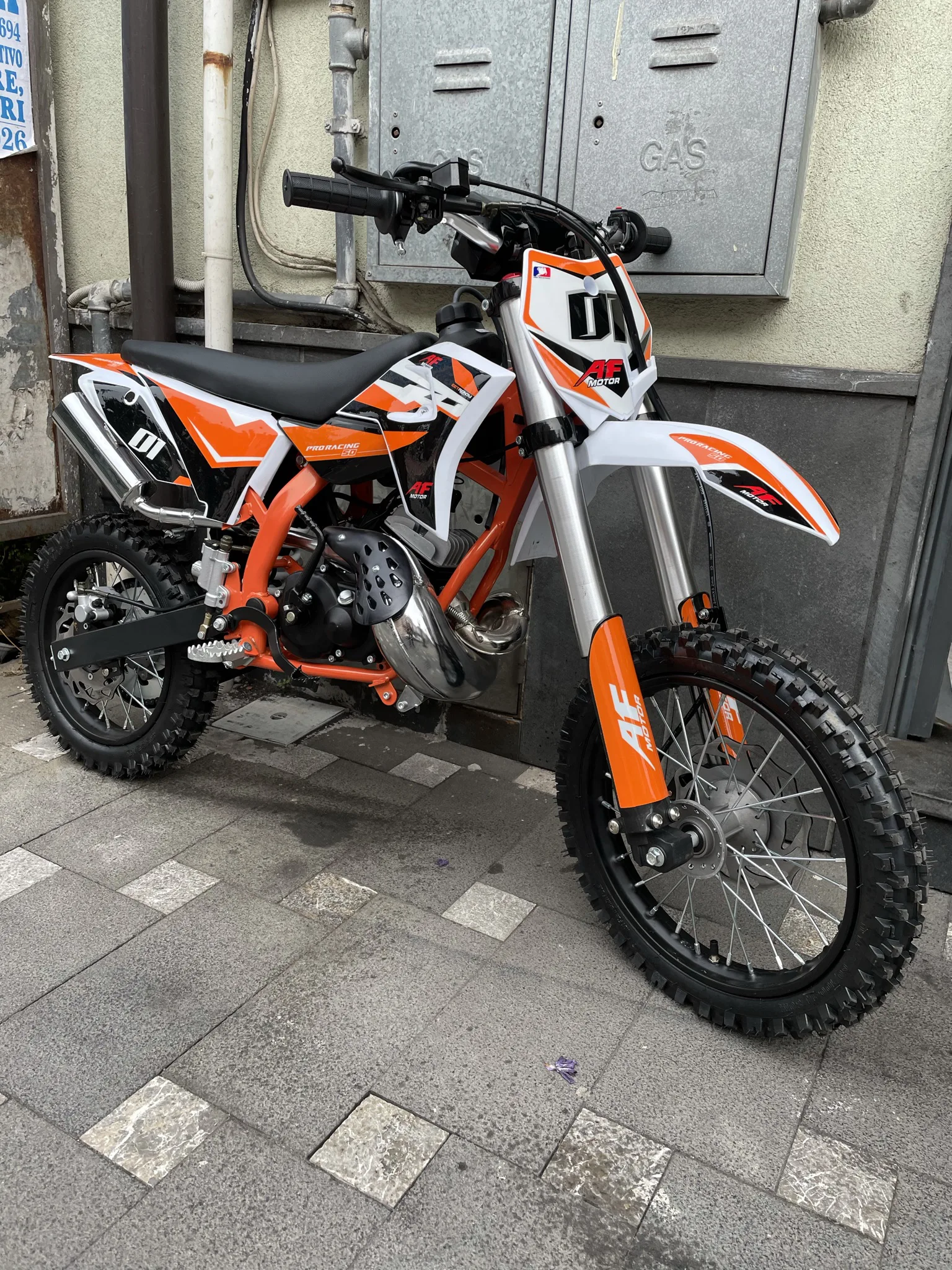 Mini cross 50cc 2T ruota 14″ 12″ avviamento a pedale, carburatore 18, foto 12
