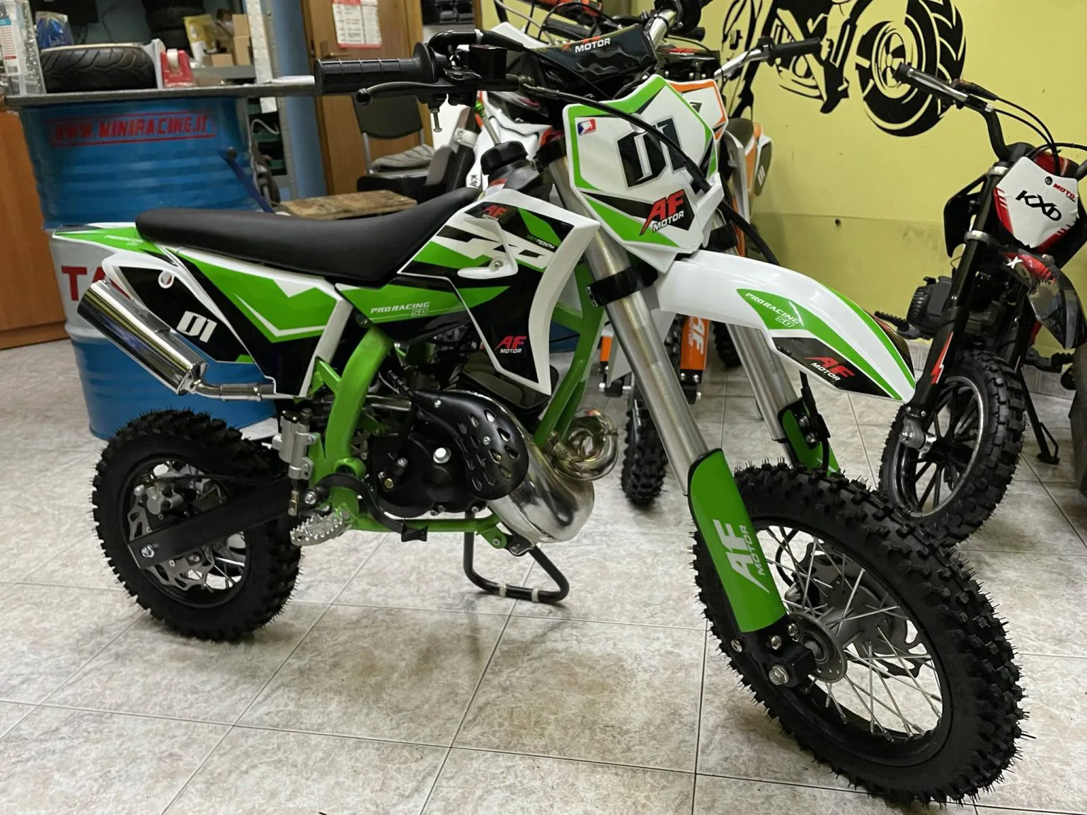 Mini cross 50cc 2T ruota 14″ 12″ avviamento a pedale, carburatore 18, foto 5