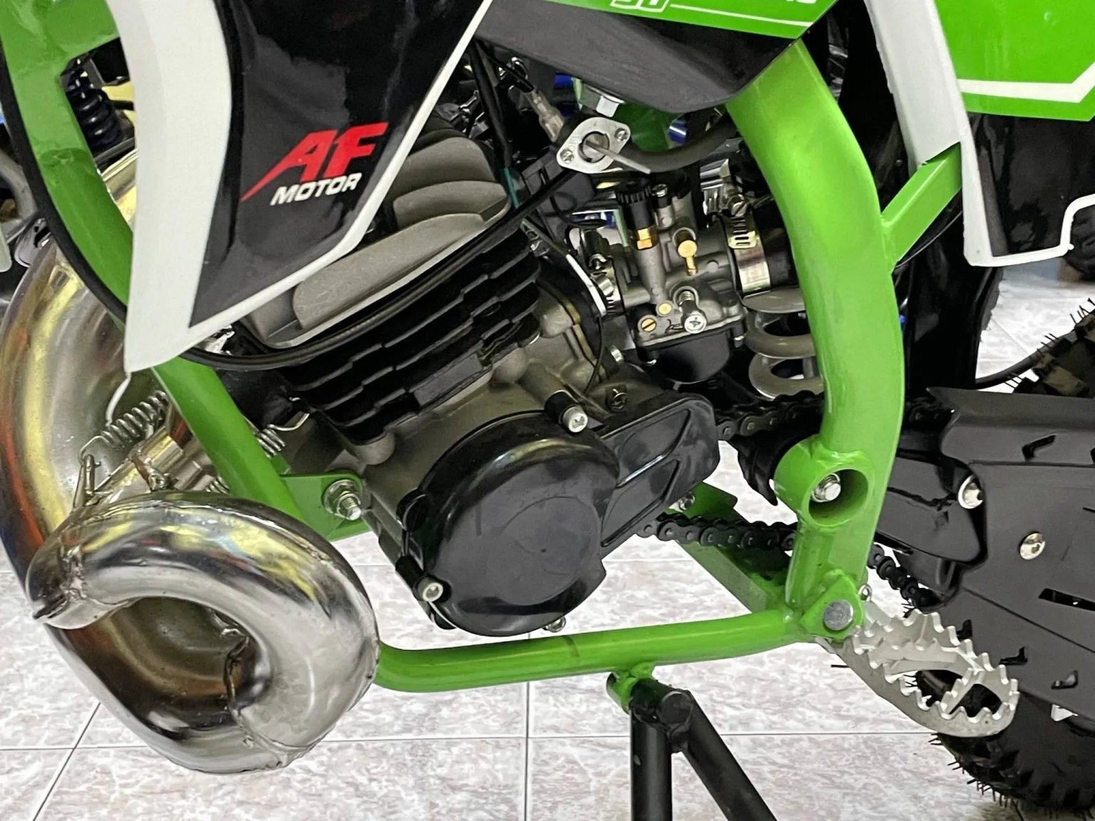 Mini cross 50cc 2T ruota 14″ 12″ avviamento a pedale, carburatore 18, foto 7