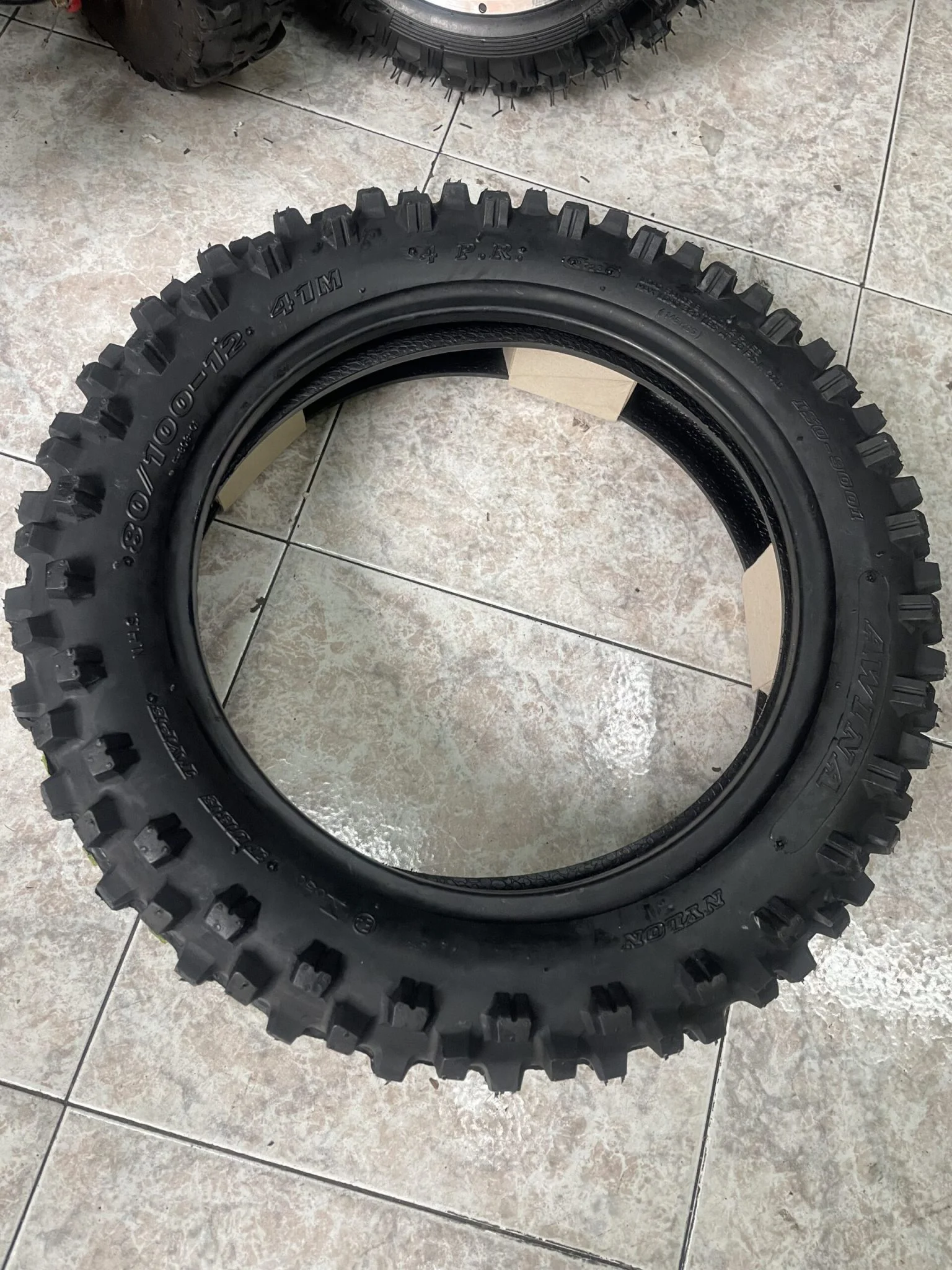 Coppia treno gomme cross awina 60/100-14 e 80/100-12, foto 5