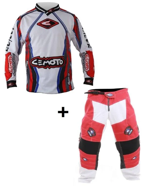 Completo di maglia + pantalone cemoto race 07 x cross enduro quad