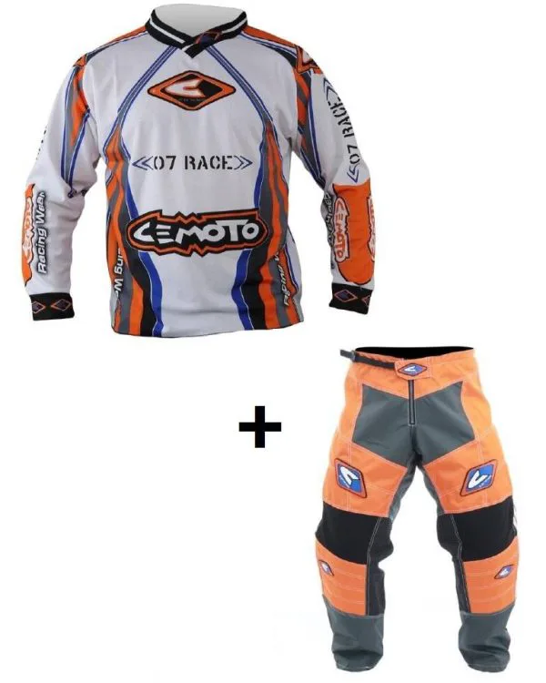 Completo di maglia + pantalone cemoto race 07 x cross enduro quad