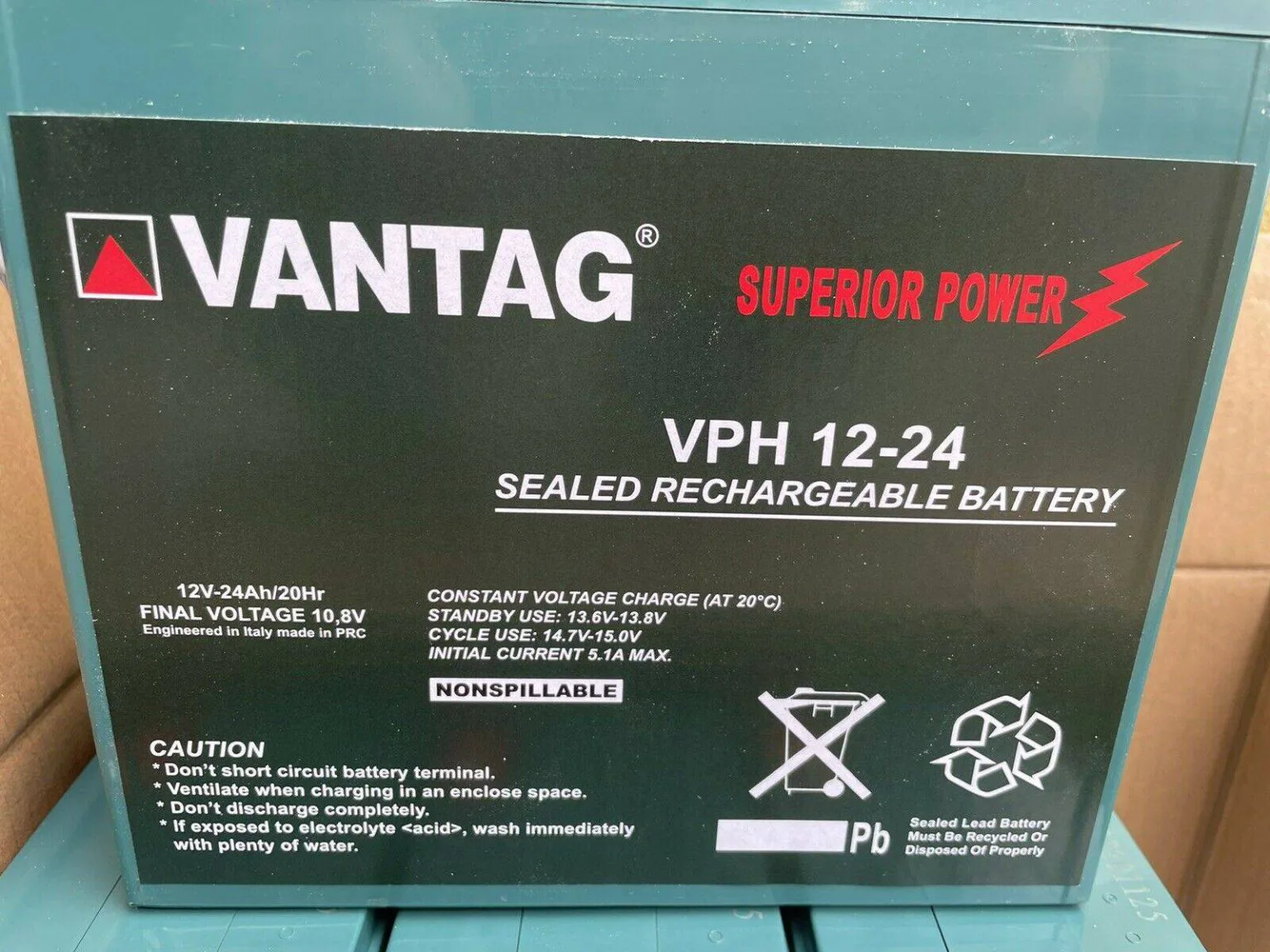 4 batterie vantag agm ciclica vph 12V 24 ah super power, foto 2