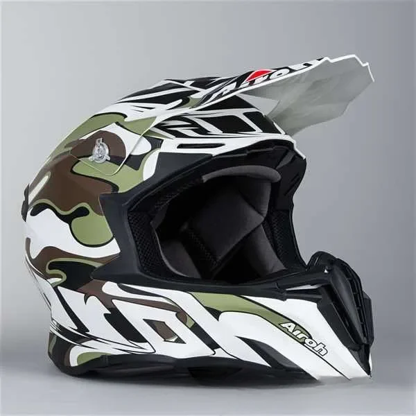 Casco cross enduro Airoh Twist mimetic bianco opaco, foto 2