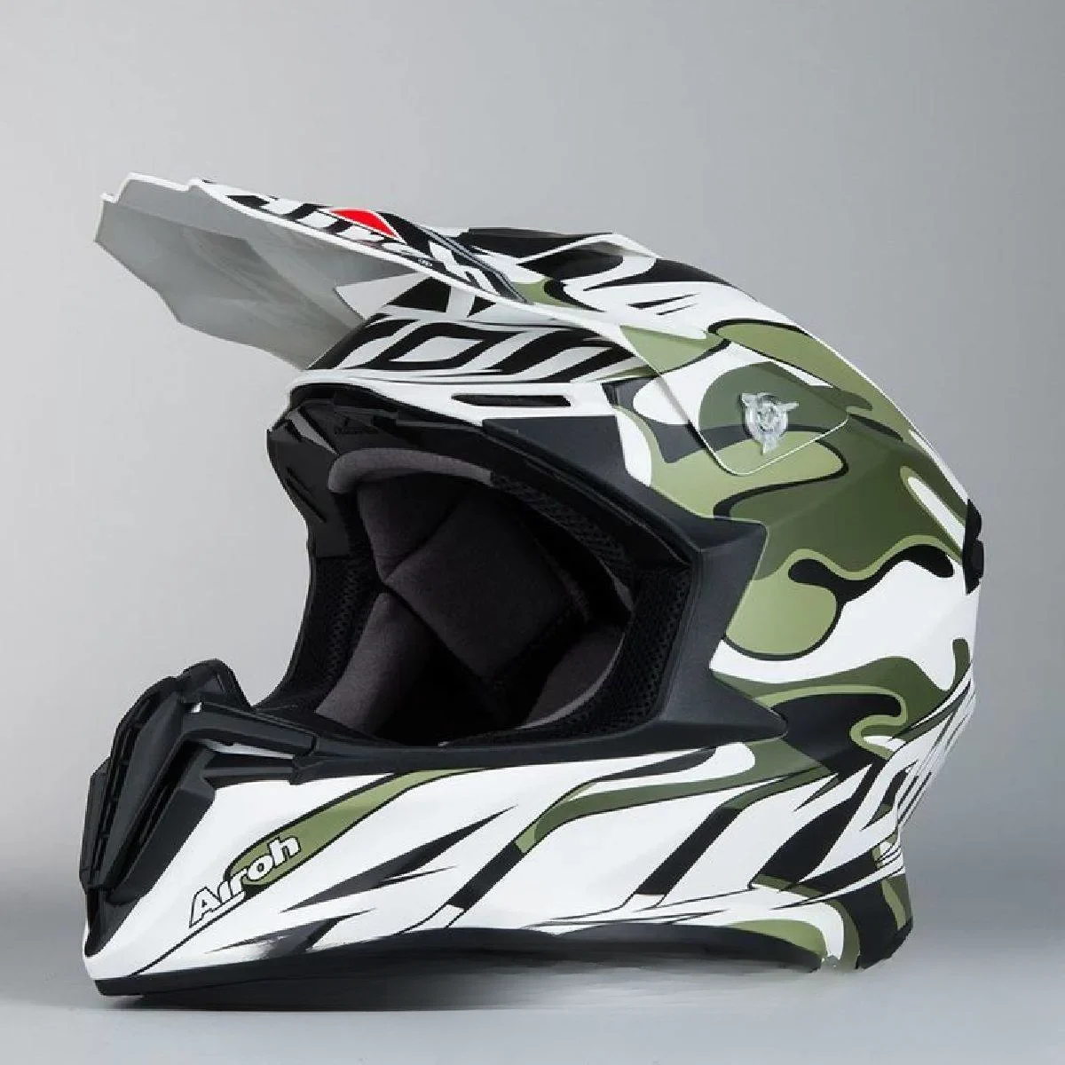 Casco cross enduro Airoh Twist mimetic bianco opaco, foto 3