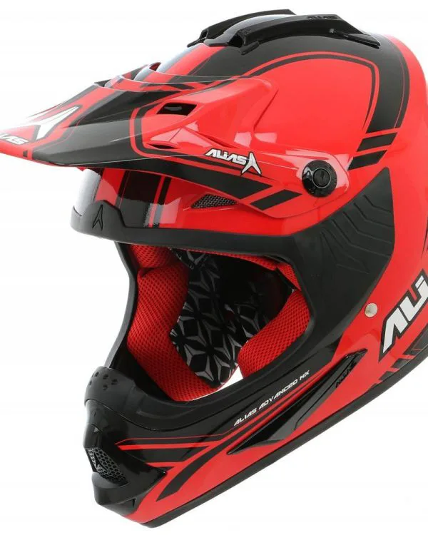 Casco alias f22 colore rosso/nero