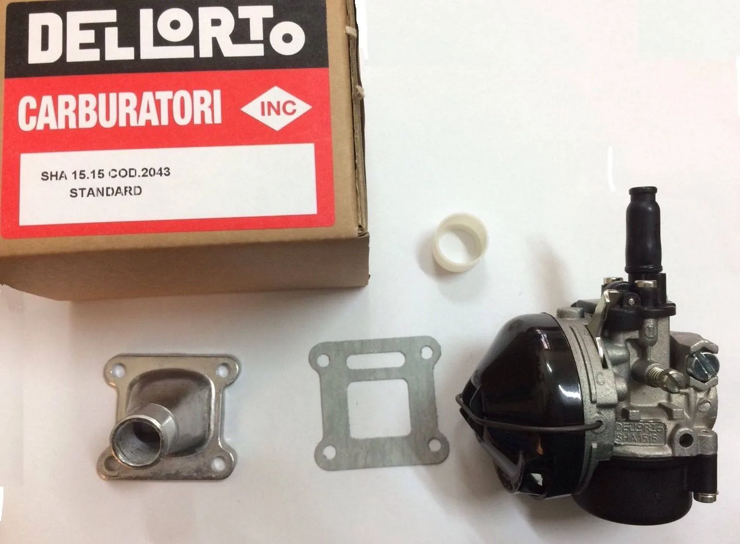 Carburatore 2043 Dellorto sha 15/15 completo di collettore, foto 5