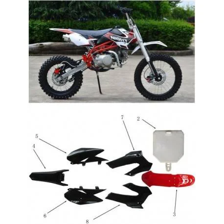Plastiche carene bianche per pit bike scorpion