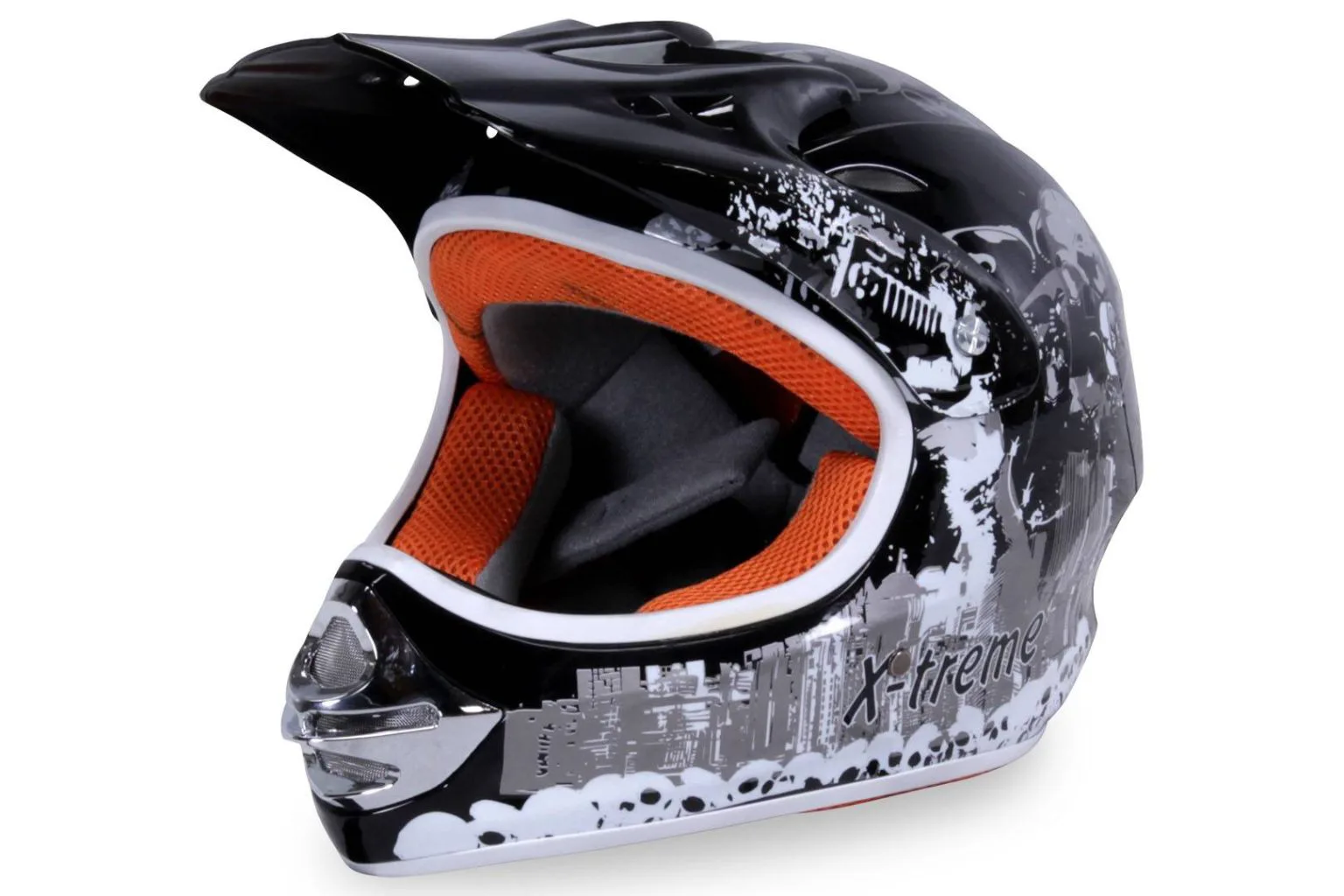 Casco cross extreme bambino, colore nero