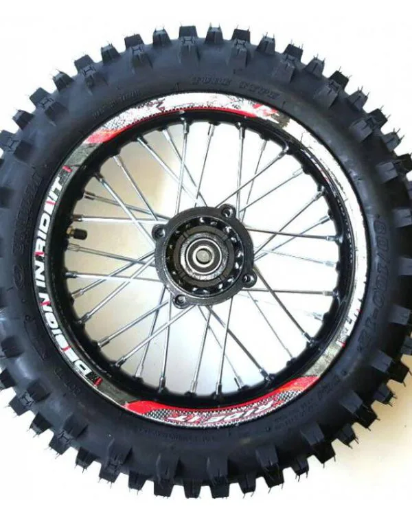 Ruota completa posteriore cross 12″ mozzo sdg 15mm raggi 3mm