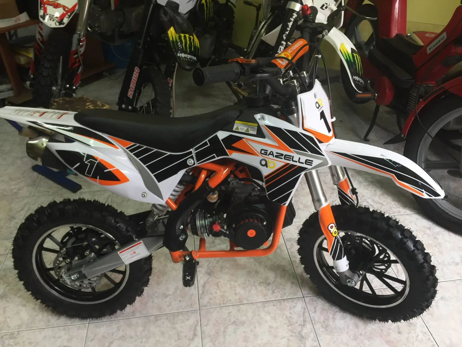 Mini cross Gazzella 50cc 2T ruota 10″ Easy start, carburatore 15/15, riduttore, foto 3