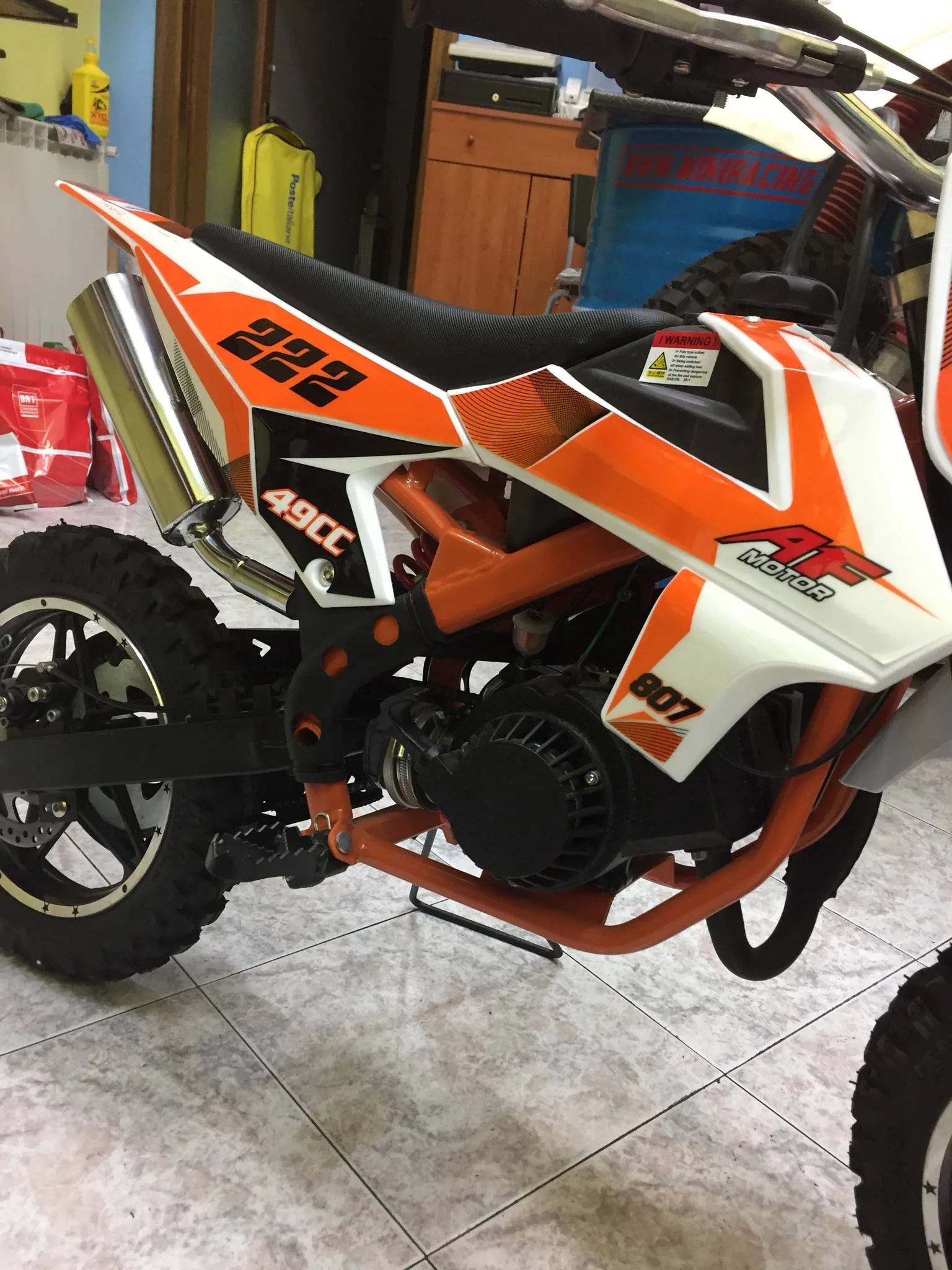 Mini cross Falco 50cc 2T ruota 10″ Easy start, carburatore 15/15, riduttore, foto 7