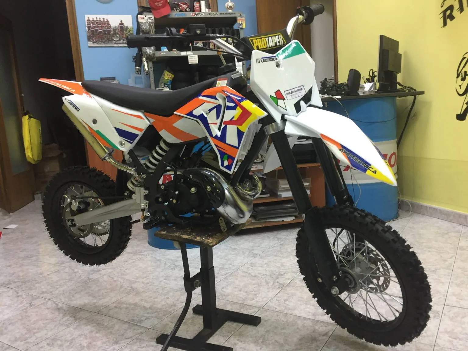 Mini cross 50cc 2T ruota 14″ 12″ XXL avviamento a pedale, carburatore 18, foto 3
