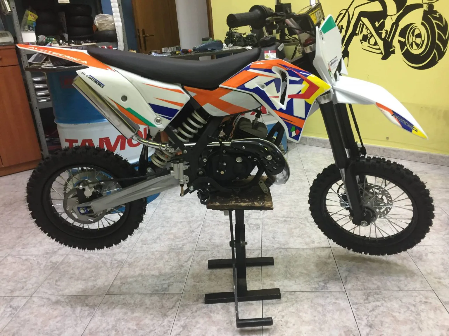 Mini cross 50cc 2T ruota 14″ 12″ XXL avviamento a pedale, carburatore 18, foto 2