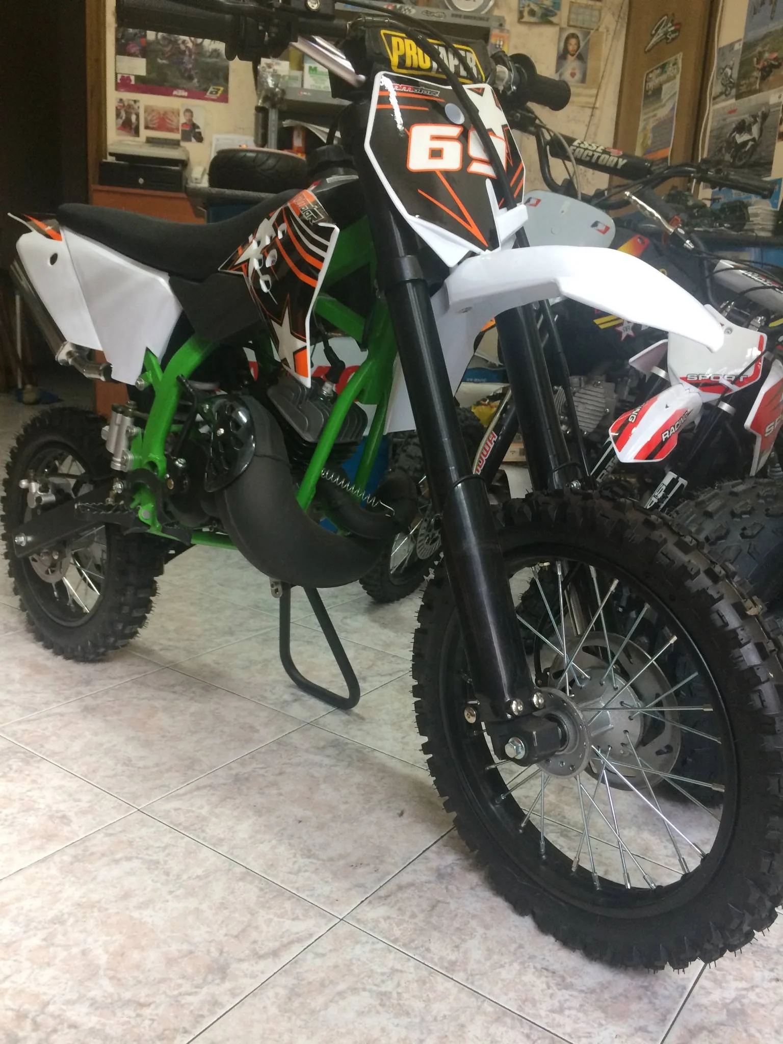 Mini cross 50cc 2T ruota 14″ 12″avviamento a pedale, carburatore 18, foto 4