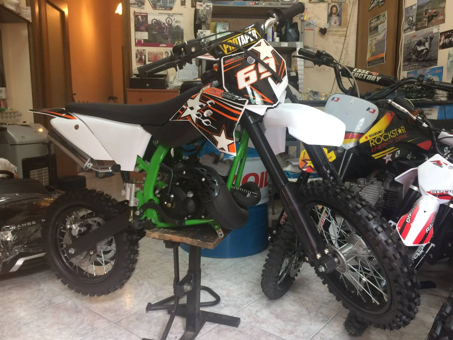 Mini cross 50cc 2T ruota 14″ 12″avviamento a pedale, carburatore 18, foto 3