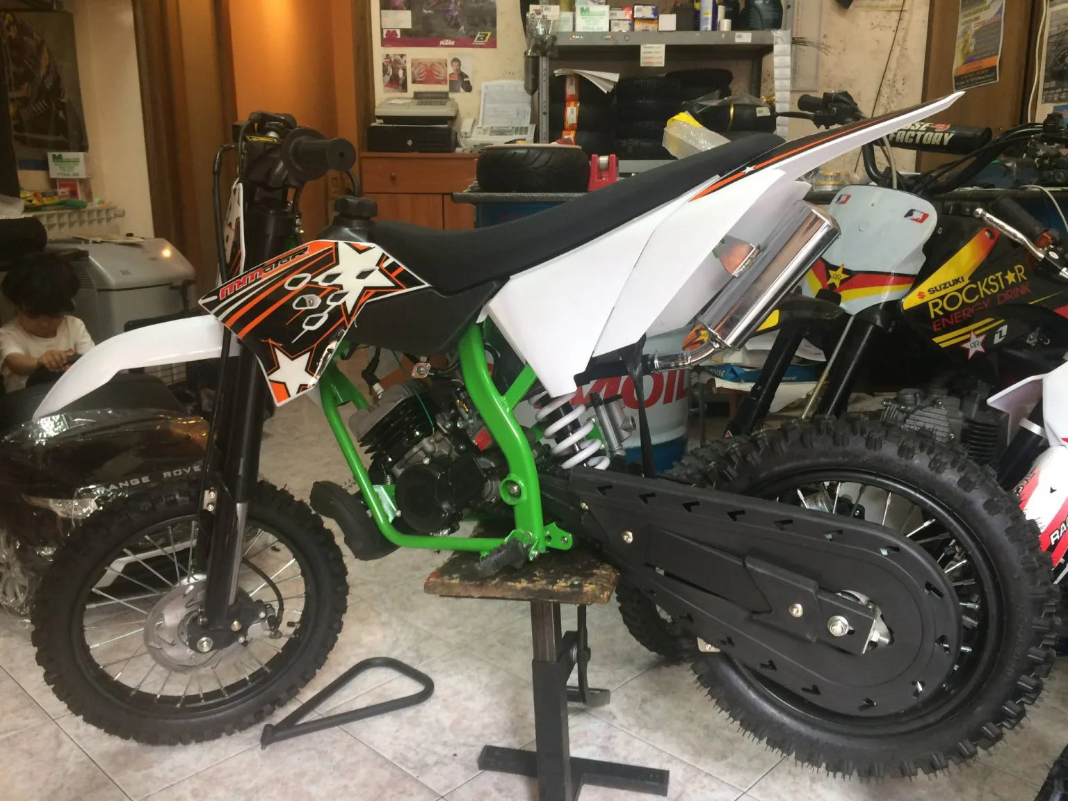 Mini cross 50cc 2T ruota 14″ 12″avviamento a pedale, carburatore 18