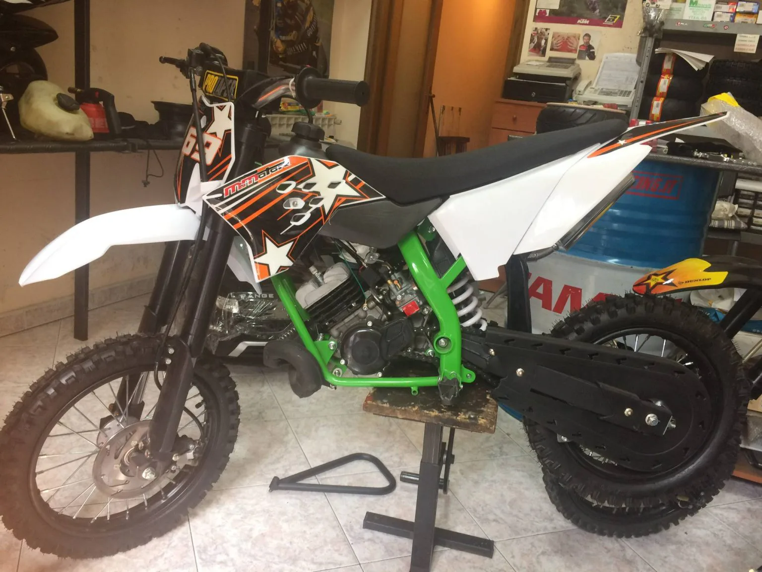 Mini cross 50cc 2T ruota 14″ 12″avviamento a pedale, carburatore 18, foto 2