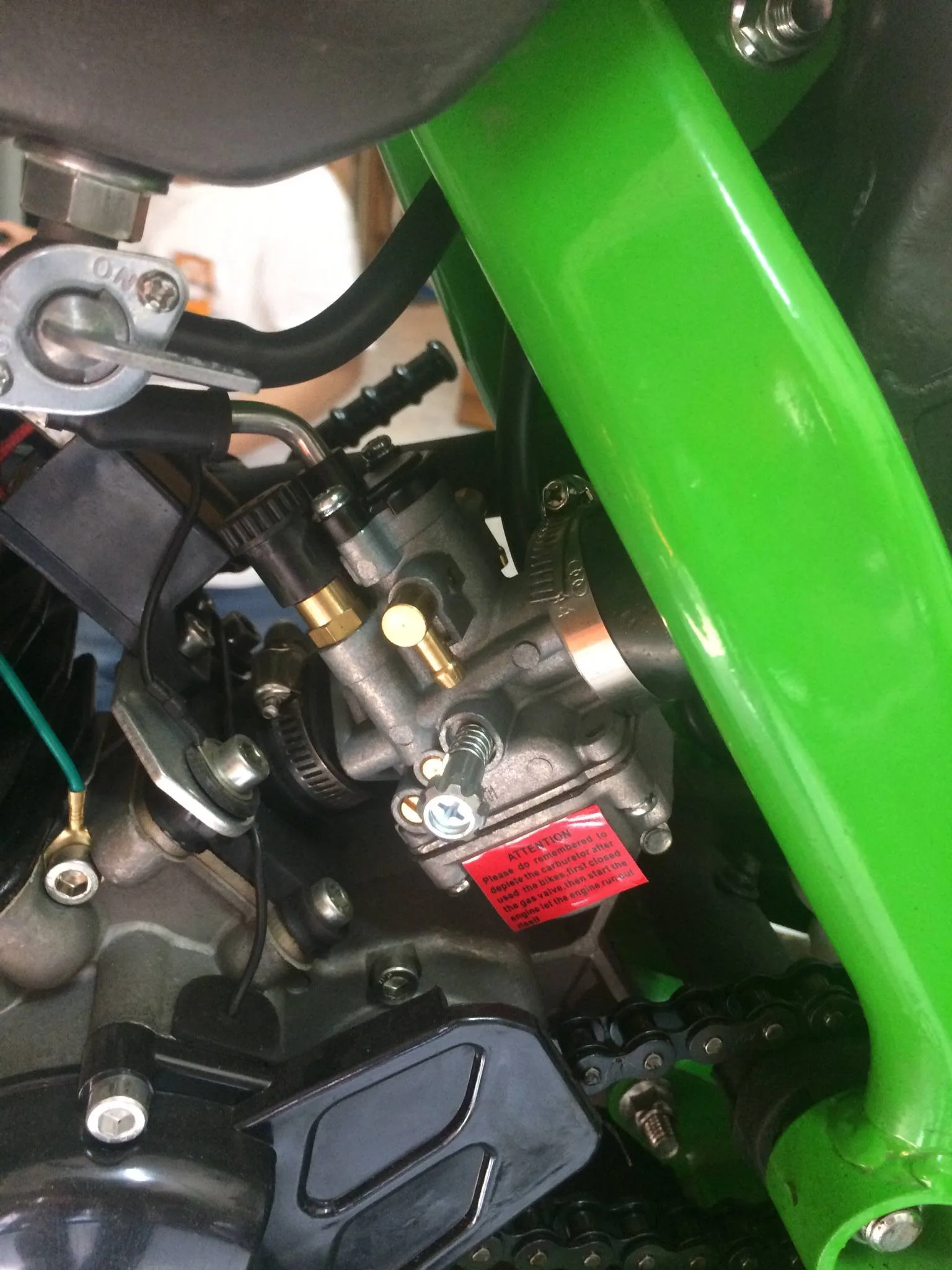 Mini cross 50cc 2T ruota 10″ 12″avviamento a pedale, carburatore 18, foto 7