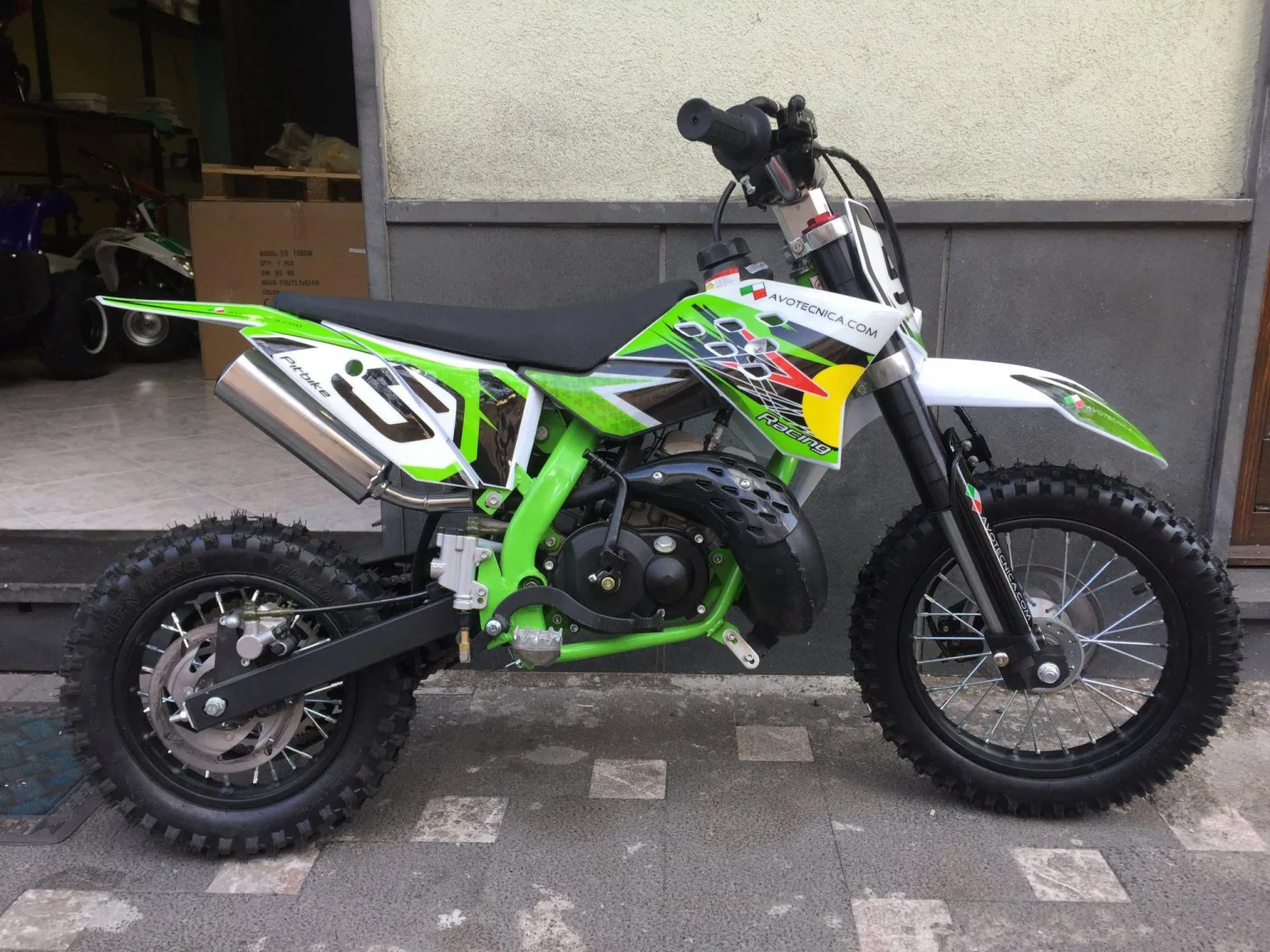 Mini cross 50cc 2T ruota 10″ 12″avviamento a pedale, carburatore 18, foto 3