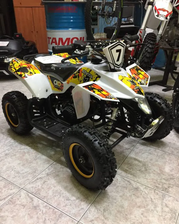 Mini quad Fox XTR 50cc 2T ruota 6″ avviamento elettrico, motore Big bore 7 CV, luci, carburatore 15/15