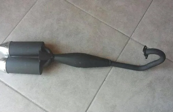 Marmitta doppio scarico originale per mini moto ad aria 49cc